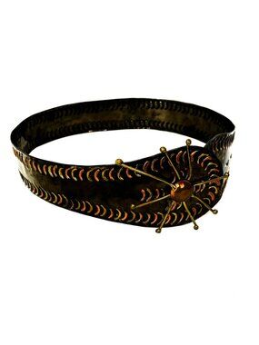 VTG Handcrafted Lightweight Metal Art to Wear Festival Belt 29.5 – 32.75”